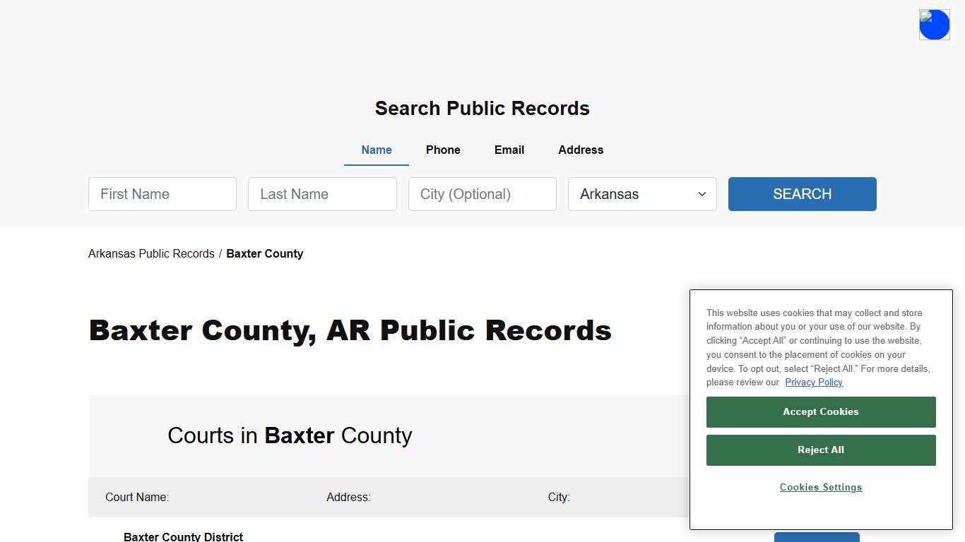 Baxter County, AR Public Court, Arrest and Inmate Records - ThePublicIndex
